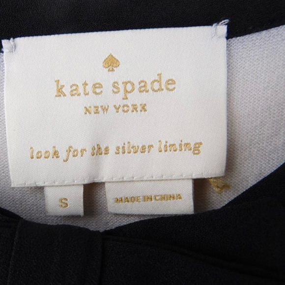 Kate Spade New York Mini Black and Ivory White Sweater Dress & Black Bow Size S - Picture 5 of 8